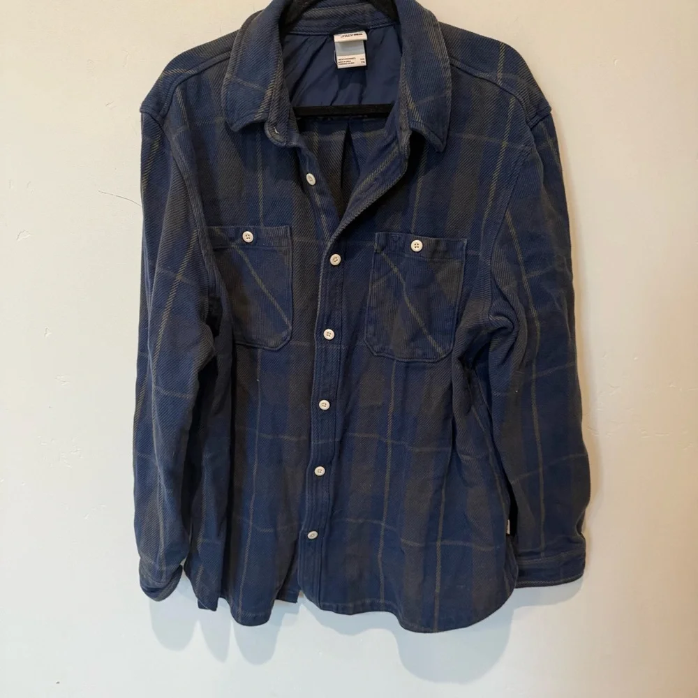 The North Face Navy Plaid Shirt Jacket Men’s Size XXL Outdoor Warm Hiking Fall